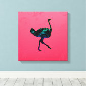 Abstract Ostrich Wrapped Canvas Afdruk (Insitu (Houten vloer))