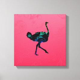 Abstract Ostrich Wrapped Canvas Afdruk