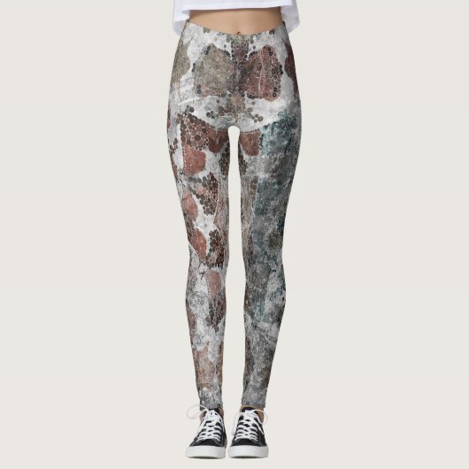 Abstract oud  roosterdek leggings (Voorkant)