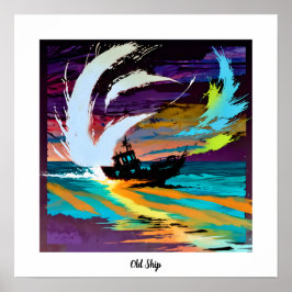 Abstract oud schip poster