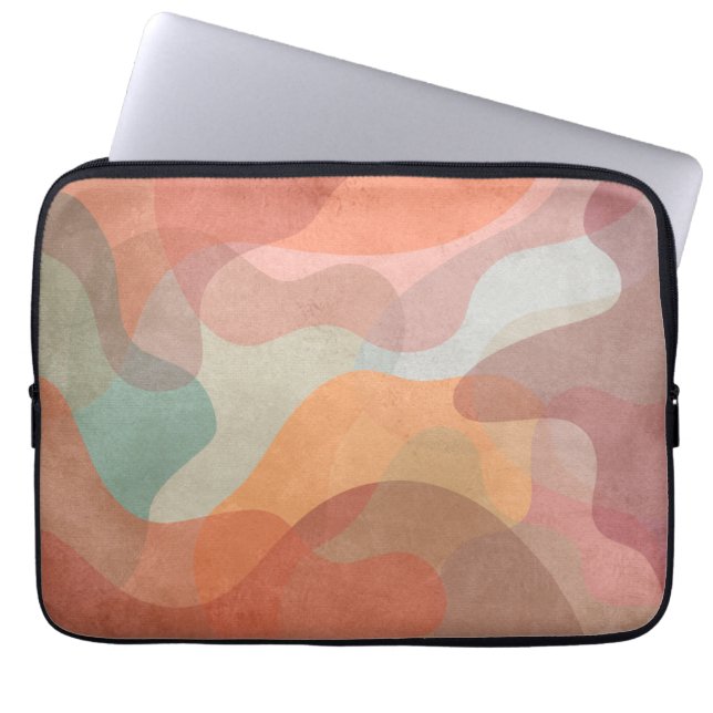 Abstract Overlapping Pastel Blobs Background Laptop Sleeve (Voorkant)