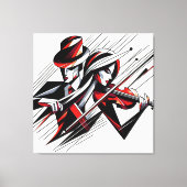 Abstract paar met viool canvas afdruk (Voorkant)