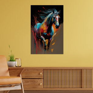 Abstract paard 2 poster