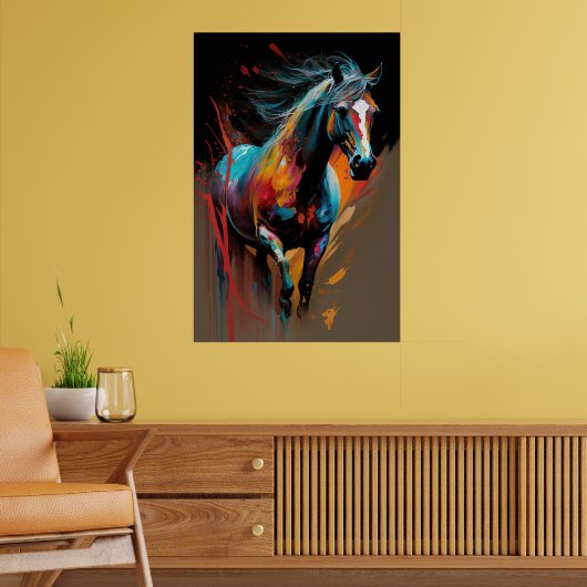 Abstract paard 2 poster (Woonkamer 2)
