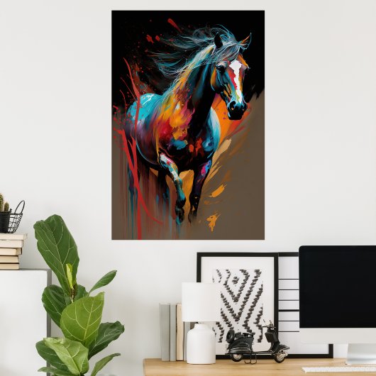 Abstract paard 2 poster (Thuiskantoor)