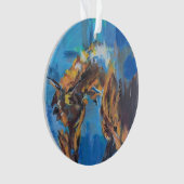 Abstract paard blauw schilderij ornament (voorkant)
