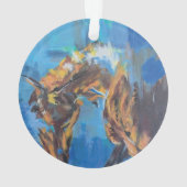 Abstract paard blauw schilderij ornament (achterkant)