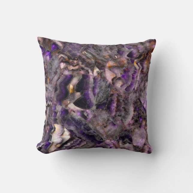 Abstract paars amethyst kwarts marmer graniet kussen (Voorkant)
