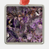 Abstract paars amethyst kwarts marmer graniet metalen ornament (Voorkant)