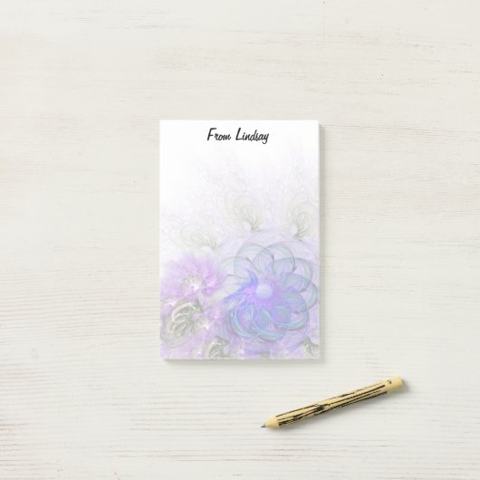 Abstract Paars blauw   ontwerp Post-it® Notes (Op bureau)