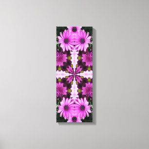 Abstract Paars Daisy Flowers Patroon Canvas Afdruk