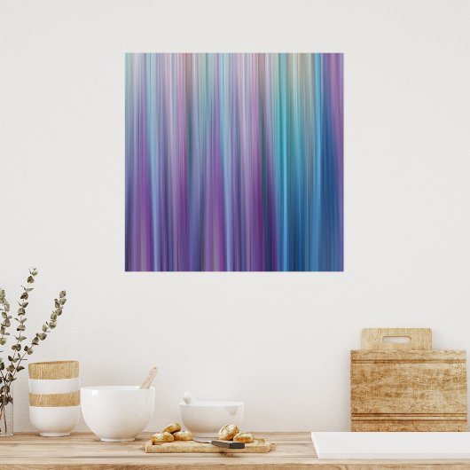Abstract Paars en Blauwgroen loopvlakpatroon Poster (Keuken)