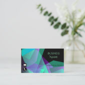 Abstract Paars en groen Visitekaartje (Staand voorkant)