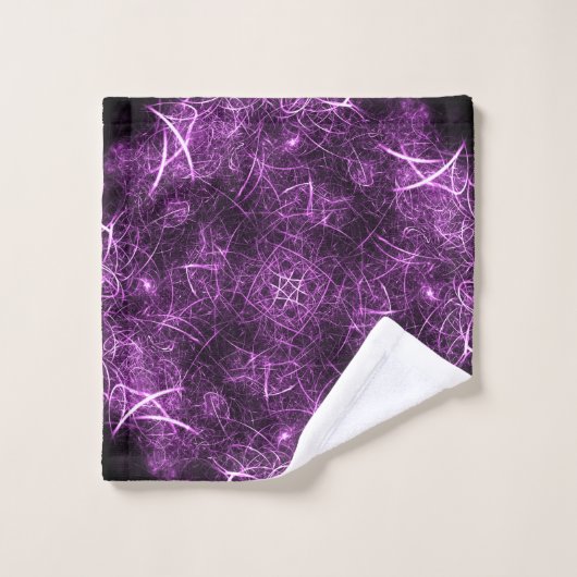 Abstract Paars Fractal_Bathroom-handdoekset Bad Handdoek (Wasdoekje)