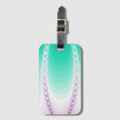 Abstract Paars Groen Gradiënt Fractal Bagagelabel (Voorkant (verticaal))