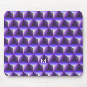 Abstract Paars Kubus Blok Patroon Muismat
