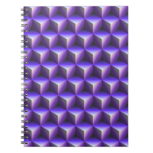 Abstract Paars Kubus Blok Patroon Notitieboek