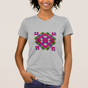 Abstract Paars Meerkleurige Diamant Afbeelding T-shirt