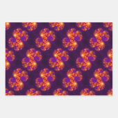 Abstract Paars Oranje fractaal kunstpatroon Inpakpapier Vel (Voorkant)