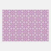 Abstract Paars Orchidee Bloem Ontwerp Patroon Kuns Inpakpapier Vel (Voorkant)