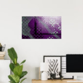 Abstract Paars Poster met metallisch grunge (Thuiskantoor)