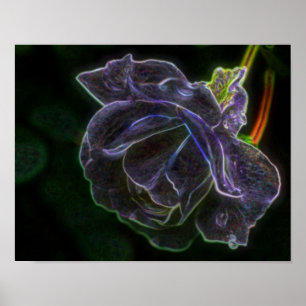 Abstract Paars Roos Fantasevloer Poster