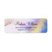 Abstract Paars Waterverf Gold Luxe Adres Etiket (Voorkant)