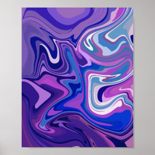 Abstract Paarse en blauwe wervelontwerp Poster