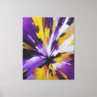 abstract paarse en geel canvas afdruk