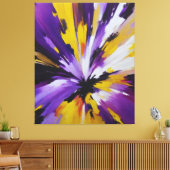 abstract paarse en geel canvas afdruk (Insitu (Woonkamer))