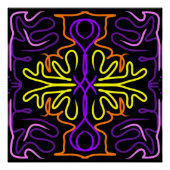 Abstract paarse, geel, oranje en roze ontwerp perfect poster (Voorkant)