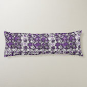 Abstract Paarse, grijze en zwarte cirkelpatroon Lichaamskussen (Achterkant)