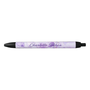 Abstract Paarse Kunst Script Naam Monogram Zwarte Inkt Pen