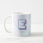 Abstract Paarse Monogram Stijlvol Marmer Koffiemok (Links)