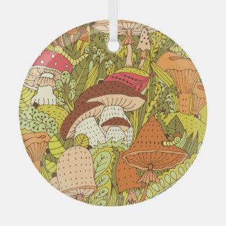 Abstract paddenstoelenbos: artistiek patroon glas ornament