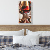 Abstract Painting of a Woman's Face Canvas Afdruk (Insitu (Slaapkamer))