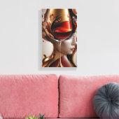 Abstract Painting of a Woman's Face Canvas Afdruk (Insitu (Woonkamer))