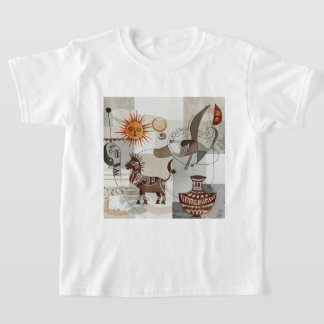 Abstract painting with ethnic elements t-shirt