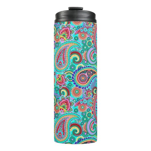 Abstract Paisley Pattern Thermosbeker (Voorkant)