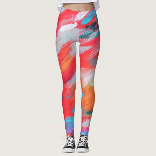 Abstract palet acryl kunstwerk | Leggings (Voorkant)
