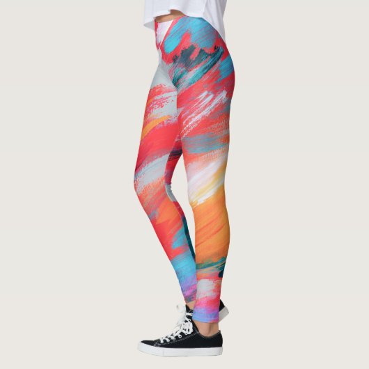 Abstract palet acryl kunstwerk | Leggings (Links)