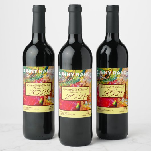 Abstract Palet van de Opgewekte Kunstenaar Wijn Etiket (Flessen)