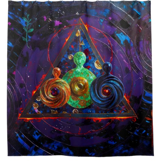 abstract Palette Knife 002 Douchegordijn (Voorkant)