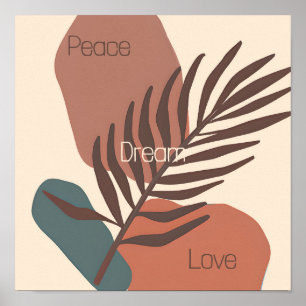 Abstract palmbblad minimalistische kunst aangepast poster