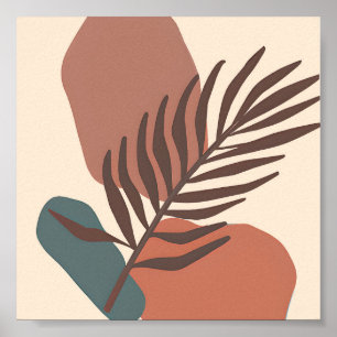 Abstract palmbblad minimalistische kunst poster