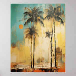 Abstract palmboom Poster