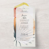 Abstract palmlef all in one uitnodiging (Binnen)