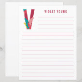 Abstract papier met flessenalfabet (Voorkant / Achterkant)