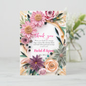 Abstract papier met vier finale bruiloft Griekenla Bedankkaart (Staand voorkant)