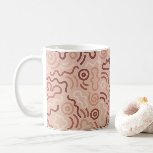 Abstract Party Doodle Pattern Koffiemok (Met donut)